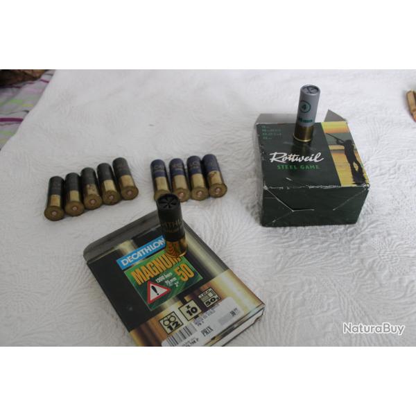 Lot cartouches fond d'armoire 12 magnum et autres