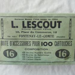 Pour collection ou usage,1 bo&icirc;te d'accessoires ancienne nominative pour rechargement en calibre 16.