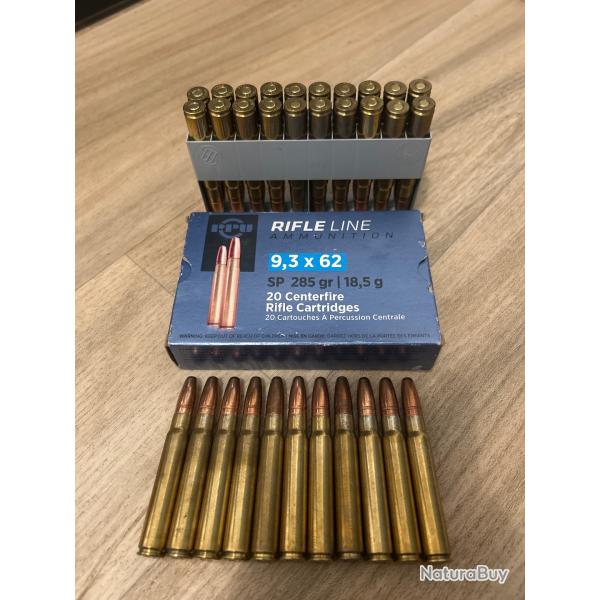31 balles PPU 9,3x62 SP 285 grains