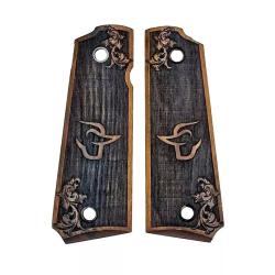 Plaquettes bois flower pour Taurus PT1911 Logo Taurus MBT