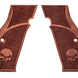 Plaquettes bois nid d'abeille Punisher pour CZ Shadow MBT