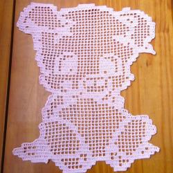 Petit cochon rose , dentelle d&eacute;coration textile. Collection animaux