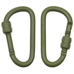Lot de 2 Mousquetons Aluminium MFH - 6cm - Vert
