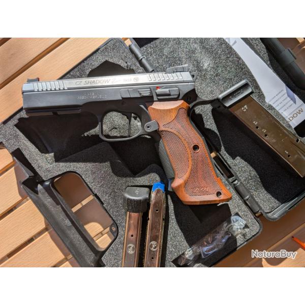 Pistolet CZ 75 Shadow 2 "Custom BLACK Wood" calibre 9x19