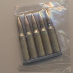 (5942)Manipulation Un clip 7,62x51 NATO USA Manipulation  puits d'amorce borgne Long Range