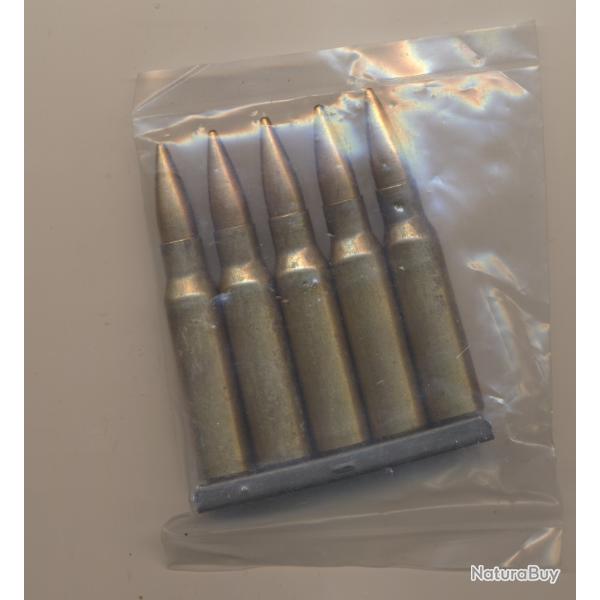 (5942)Manipulation Un clip 7,62x51 NATO USA Manipulation  puits d'amorce borgne Long Range