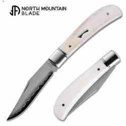 Couteau North Mountain Blade Lanny Slipjoint Lame Clip Point Acier SLD Hamon Manche Os NMB2531CB