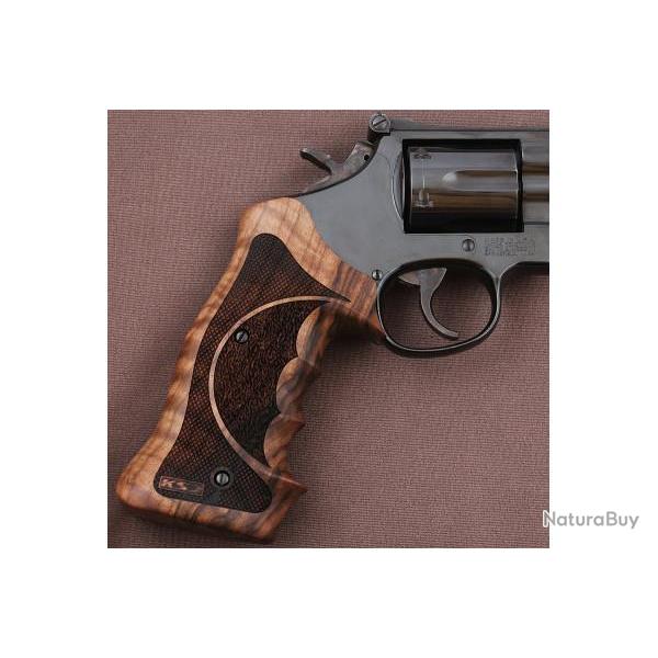 Poign�e / Crosse bois ergonomique Revolver SW carcasse K/L round but