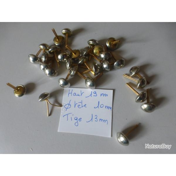 Lot de 30 Boutons � tige pour jugulaire de kepi ou casquette militaire MILITARIA
