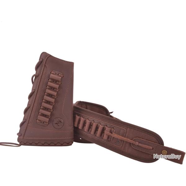 BUSC + BRETELLE .357 30-30 ETC - MARRON - GAUCHER - LIVRAISON GRATUITE