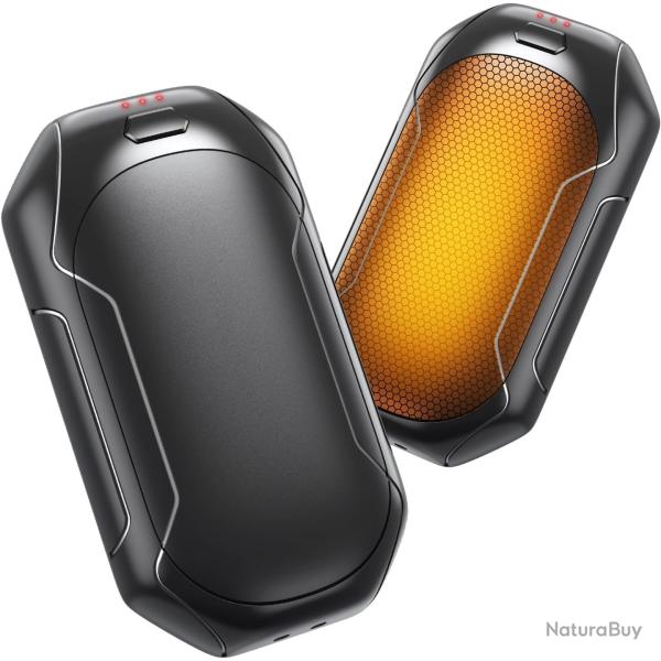 Pack 2 en 1 Chauffe-Mains �lectriques Rechargeables - Autonomie 12h - Chasse, Poste, Randonn�e