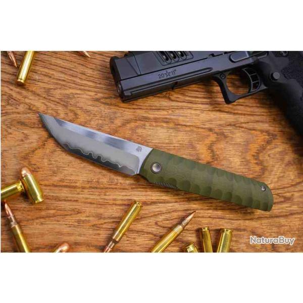 Couteau North Mountain Blade Chop Plus Kick Stop Lame Tanto Acier SLD Manche G10 Green MGR2411GR