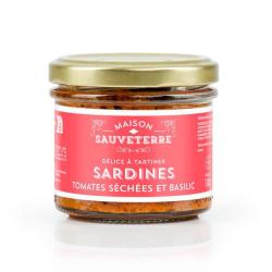 Sardine tomates s&eacute;ch&eacute;es et basilic &agrave; tartiner - Pot de 100g