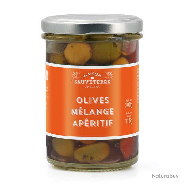 Olives m�lange ap�ritif - Pot de 200g (115g net �goutt�)