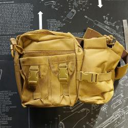 Sac banane en nylon porte gourde TAN