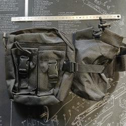 Sac banane en nylon porte gourde Noir