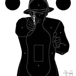 100 cibles cartons silhouette Police 51 x 71 cm noire sur fond blanc