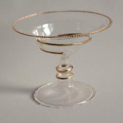 Coupe verre souffl&eacute; dor&eacute; Murano