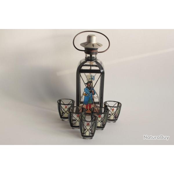 Service � liqueur verre �maill� Lanterne Autriche