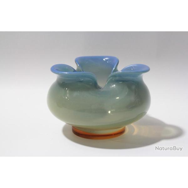 Coupelle verre opalescent ambre bleu