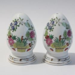 HEREND Sali&egrave;re et poivrier porcelaine Panier indien