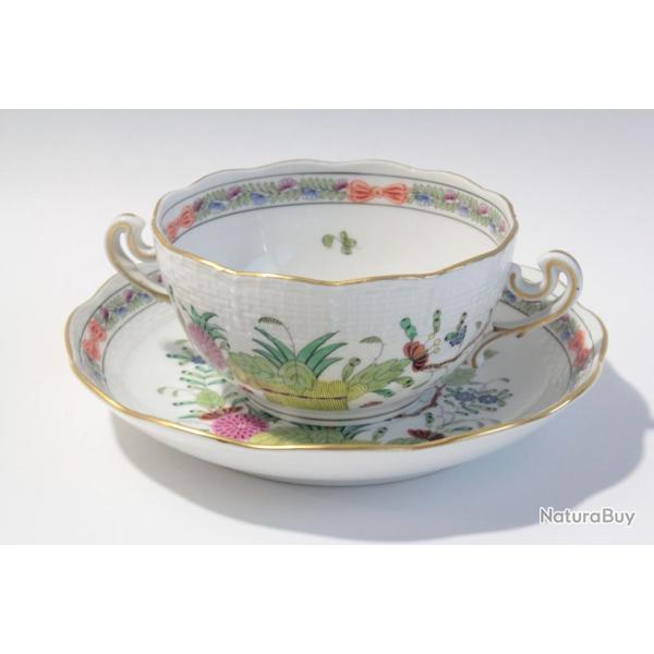HEREND Tasse porcelaine Panier indien