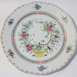 HEREND Assiette plate 25 cm porcelaine Panier indien