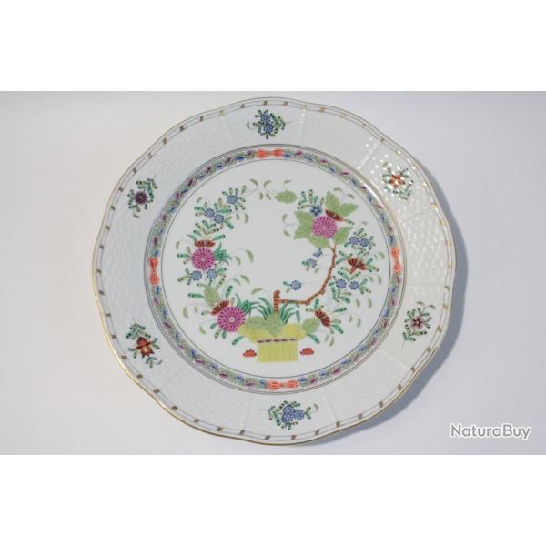 HEREND Assiette plate 25 cm porcelaine Panier indien