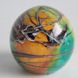 Presse papier sulfure verre d'art Ananas Mich&egrave;le LUZORO Biot