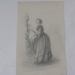 Dessin original Femme rurale XIXe si&egrave;cle