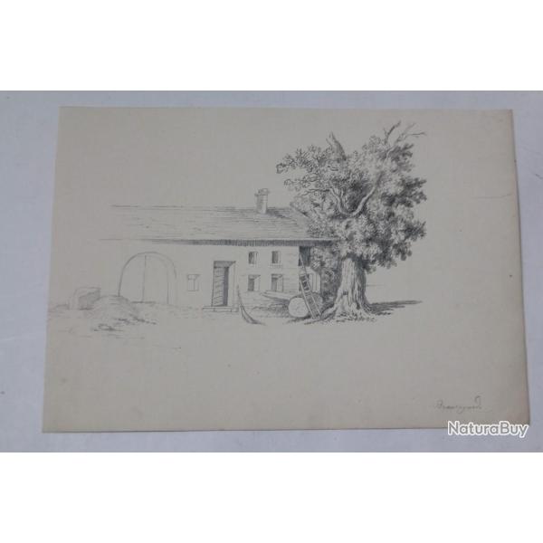 Dessin original Ferme Beauregard Suisse XIXe si�cle