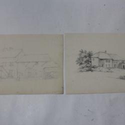 Dessins originaux Poinsins Vaud Suisse XIXe si&egrave;cle