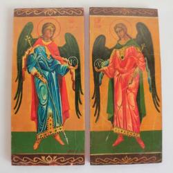 Ic&ocirc;nes orthodoxes peintes Archanges Michel et Gabriel