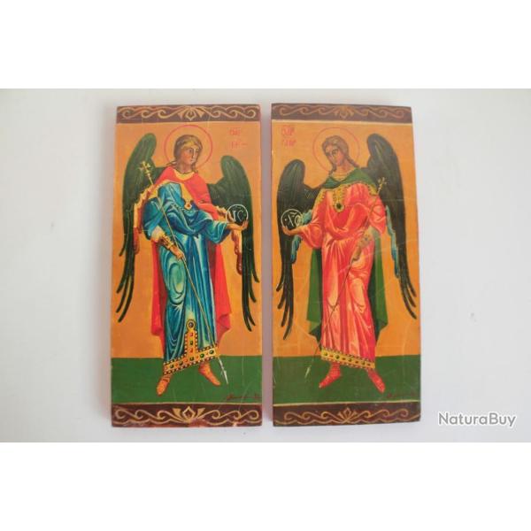 Ic�nes orthodoxes peintes Archanges Michel et Gabriel