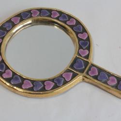 Mith&eacute; ESPELT Miroir Face &agrave; main c&eacute;ramique Coeurs 1960