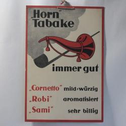 Ancienne Publicit&eacute; tabac Horn Tabake Cornetto Robi Sami