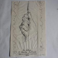 Dessin original Projet d'ex-libris Dr Charles Julliard M&eacute;decine Gen&egrave;ve