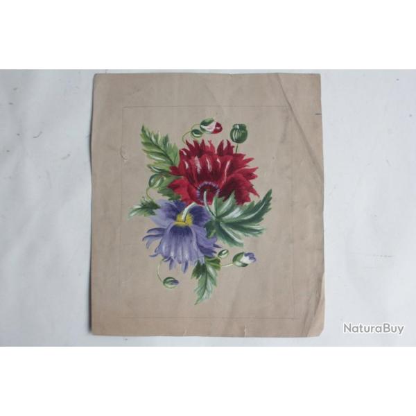 Dessin original gouache Projet d�coratif floral