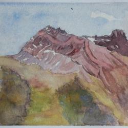 Aquarelle originale Montagne Alpes