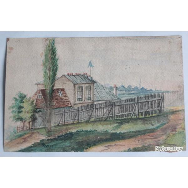 Aquarelle originale Maison