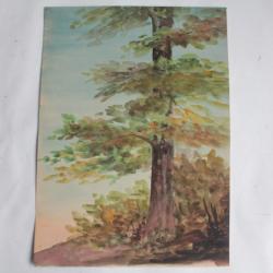 Aquarelle originale &Eacute;tude d'arbre