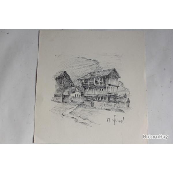 Dessin original Chalets Alpes Alexandre GIROD