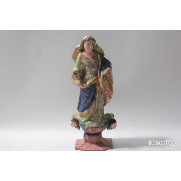Sculpture bois Vierge de l'Immacul�e Conception XVIIIe si�cle