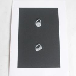 Ancien dessin original Bagues bijoux