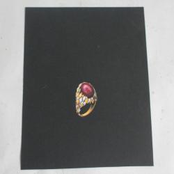 Ancien dessin original Bague bijoux