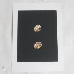 Ancien dessin original Bagues bijoux