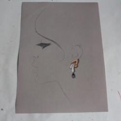 Photo dessin original Boucles d'oreilles bijoux