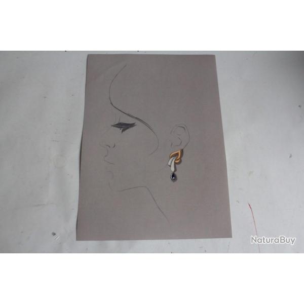 Photo dessin original Boucles d'oreilles bijoux