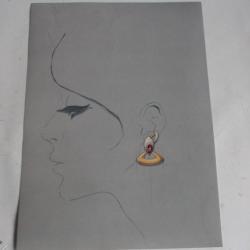 Photo dessin original Boucles d'oreilles bijoux