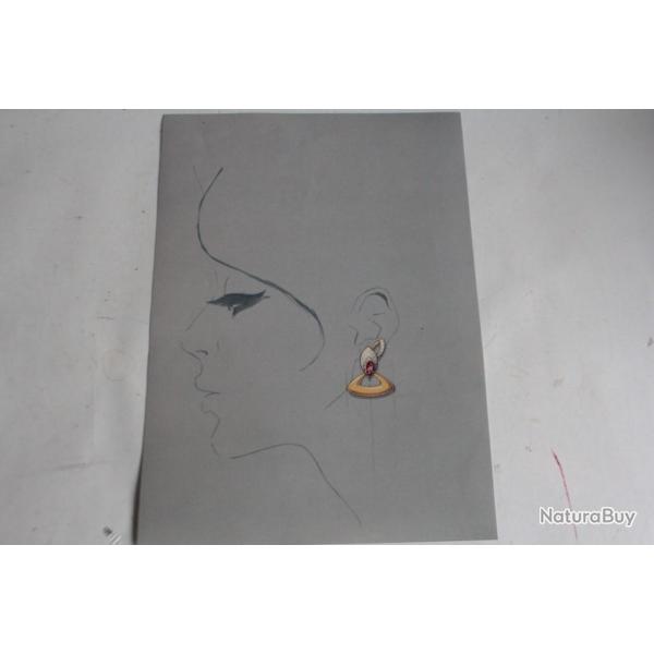 Photo dessin original Boucles d'oreilles bijoux